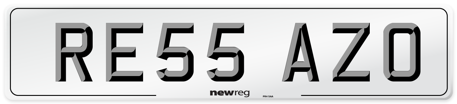 RE55 AZO Number Plate from New Reg